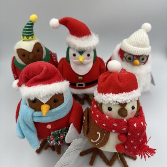 2023 Target Wondershop Featherly Friends Christmas Lot Of 5 Birds With Tags - Picture 1 of 7